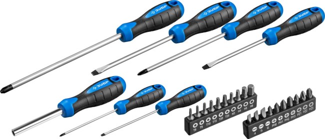 Набор: Отвертки профессиональные, Cr-Mo сталь, магнитный наконечник, в коробке, 27 предметов, ЗУБР "ПРОФЕССИОНАЛ", ( 25240 )