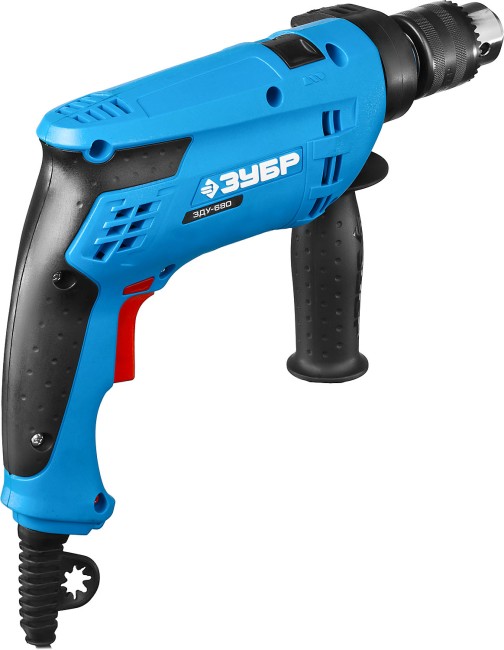 Дрель удар, ЗУБР Профессионал ЗДУ-680 ЭРМ2, патрон 13 мм, реверс, d: сталь-10 мм/бетон-13 мм/дерево-20 мм, 0-3000 об/мин, 0-48000 уд/мин, 680 Вт,  ( ЗДУ-680 ЭРМ2 )