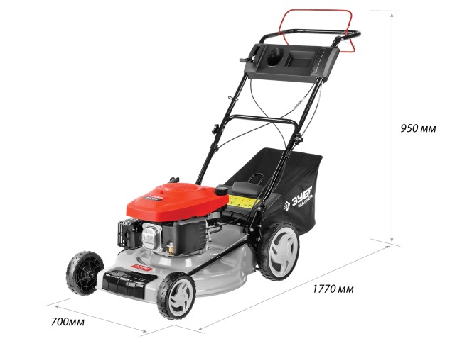 Газонокосилка бензиновая, ЗУБР ГКБ-510СТ, самоходная, 510 мм, 139 см3, 2.6кВт, 5 ступеней кошения (25-75мм), 50л травосборник, мульчирование,  ( ГКБ-510СТ )