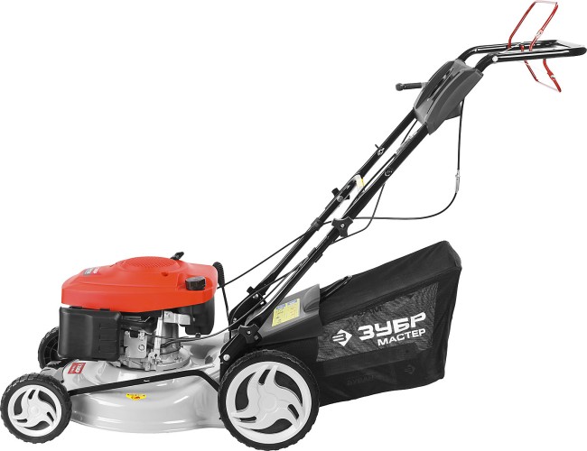 Газонокосилка бензиновая, ЗУБР ГКБ-510СТ, самоходная, 510 мм, 139 см3, 2.6кВт, 5 ступеней кошения (25-75мм), 50л травосборник, мульчирование,  ( ГКБ-510СТ )
