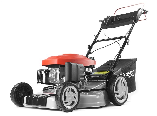 Газонокосилка бензиновая, ЗУБР ГКБ-510СТ, самоходная, 510 мм, 139 см3, 2.6кВт, 5 ступеней кошения (25-75мм), 50л травосборник, мульчирование,  ( ГКБ-510СТ )