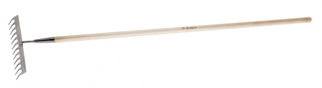 Грабли ЗУБР "ЭКСПЕРТ" из нержавеющей стали, деревянный черенок из ясеня, 12 прямых зубцов, 300х90х1460мм  ,  ( 4-39483-12 )