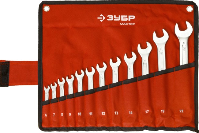 Набор комбинированных гаечных ключей 12 шт, 6 - 22 мм, ЗУБР,  ( 27087-H12 )