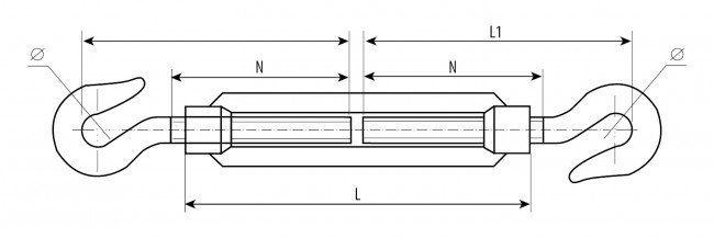 Талреп DIN 1480, крюк-крюк, М12, 4 шт, кованая натяжная муфта, оцинкованный, ЗУБР Профессионал,  ( 4-304365-12 ) Талреп DIN 1480, крюк-крюк, М12, 4 шт, кованая натяжная муфта, оцинкованный, ЗУБР Профессионал,  ( 4-304365-12 )