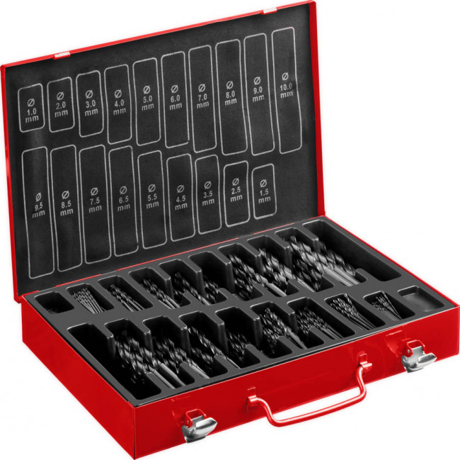 ЗУБР МАСТЕР 370шт(1-10мм), Набор сверл по металлу, сталь Р6М5, класс В, мет.бокс ( 29605-H370 )