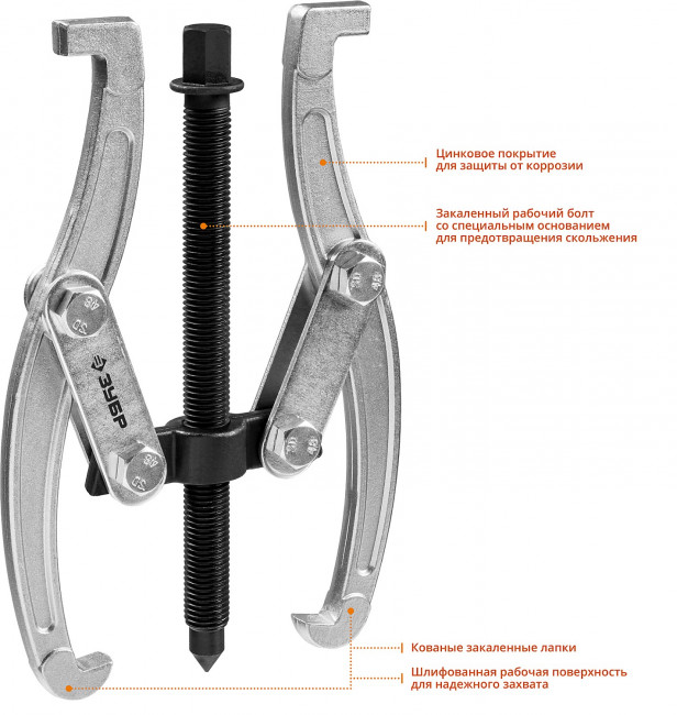 Съемник шарнирный 2-захватный, 205 мм, ЗУБР Профессионал, (  43315-205 )