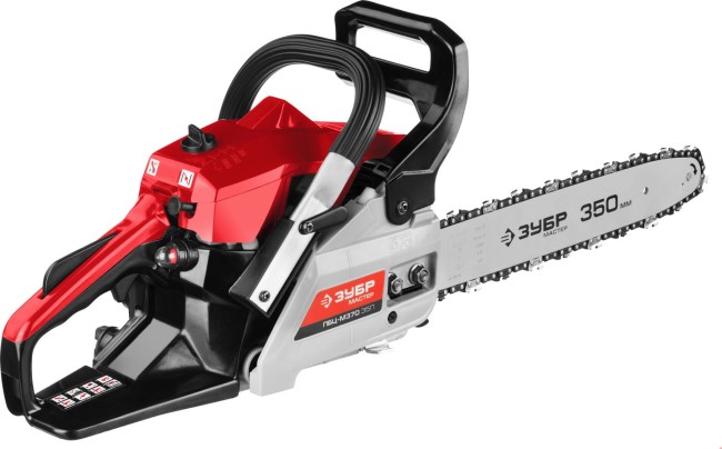 Пила цепная бензиновая, хромир. цилиндр, праймер, 37 см3 (1,2 кВт), шина 35 см, 11500 об/мин, ЗУБР,  ( ПБЦ-М370 35П )