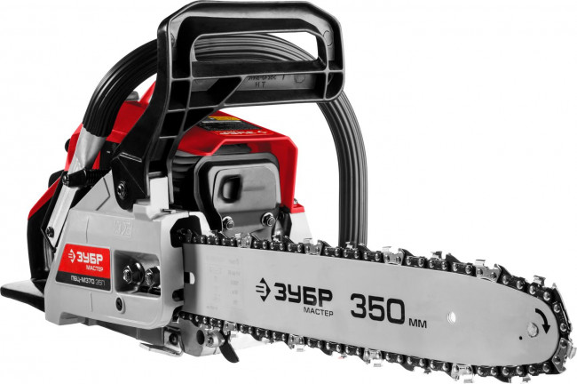 Пила цепная бензиновая, хромир. цилиндр, праймер, 37 см3 (1,2 кВт), шина 35 см, 11500 об/мин, ЗУБР,  ( ПБЦ-М370 35П )
