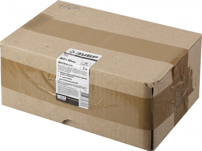 Винт DIN 965, M3 x 16 мм, 5 кг, кл. пр. 4.8, оцинкованный, ЗУБР,  ( 303110-03-016 )