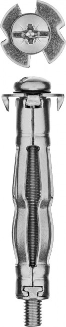 Анкер МОЛЛИ для пустотелых материалов, 11 мм x M5 x 52 мм, 80 шт, оцинкованный, ЗУБР,  ( 302472-05-052 )