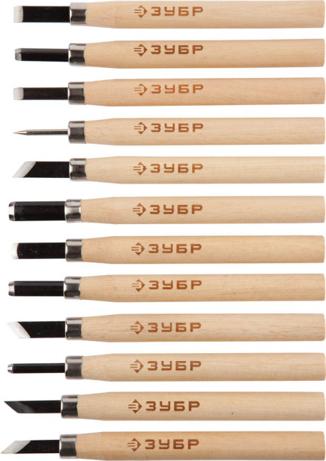 Резцы ЗУБР "ЭКСПЕРТ" фигурные профессиональные, 12шт,  ( 18375-H12 )