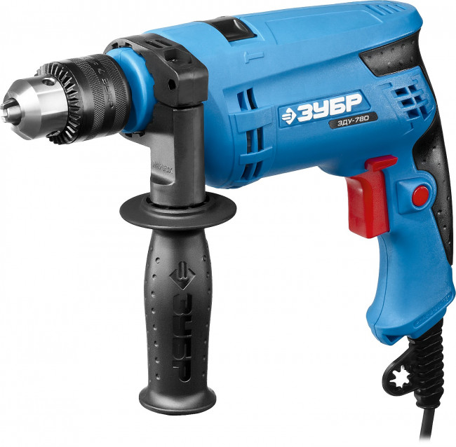 Дрель удар, ЗУБР Профессионал ЗДУ-780 ЭРКМ2, патрон 13мм, реверс, d: сталь-10мм/бетон-13мм/дерево-20мм, 0-3000 об/мин, 0-48000 уд/мин, 780 Вт, кейс,  ( ЗДУ-780 ЭРКМ2 )