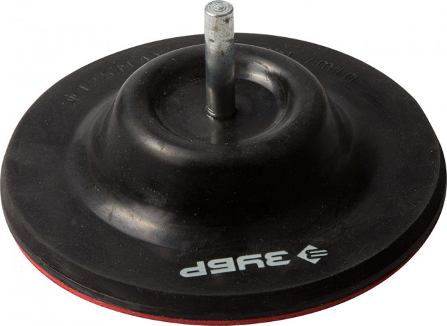 Тарелка опорная ЗУБР "МАСТЕР" резиновая поворотная для дрели под круг на липучке, 125 мм,  ( 3575 )