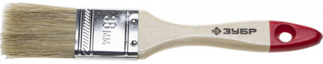 Кисть плоская ЗУБР "УНИВЕРСАЛ-СТАНДАРТ ", натуральная щетина, деревянная ручка, 38мм ,  ( 4-01001-038 )