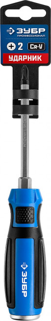 Отвертка ударная, сквозной Cr-V стержень, PH2 x 100 мм, усилитель под ключ, магнитный наконечник, двухкомп. рукоятка, ЗУБР Профессионал, "УДАРНИК", ( 25272-2 ) Отвертка ударная, сквозной Cr-V стержень, PH2 x 100 мм, усилитель под ключ, магнитный наконечник, двухкомп. рукоятка, ЗУБР Профессионал, "УДАРНИК", ( 25272-2 )