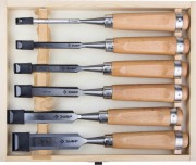 Набор: Стамески-долото "СТ 500" с деревянной ручкой, хромованадиевые, 6/10/12/16/20/25мм, 6шт, ЗУБР,  ( 18096-H6 )