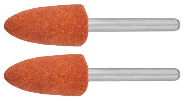 Конус ЗУБР абразивный шлифовальный на шпильке, P 120, d 9,5x19,0х3,2 мм, L 45мм, 2шт,  ( 35912 )