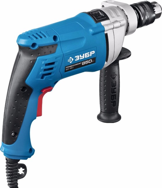 Дрель удар., ЗУБР Профессионал ЗДУ-850 ЭРМКМ2, реверс, мет. корпус редуктора, патрон 13 мм, реверс, 0-2800 об/мин, 0-44800 уд/мин, 850 Вт, кейс,  ( ЗДУ-850 ЭРМКМ2 )