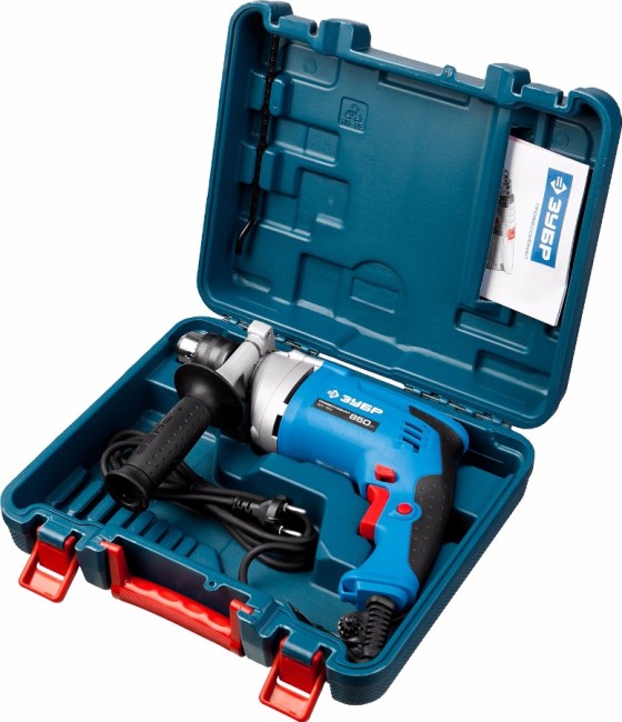 Дрель удар., ЗУБР Профессионал ЗДУ-850 ЭРМКМ2, реверс, мет. корпус редуктора, патрон 13 мм, реверс, 0-2800 об/мин, 0-44800 уд/мин, 850 Вт, кейс,  ( ЗДУ-850 ЭРМКМ2 )