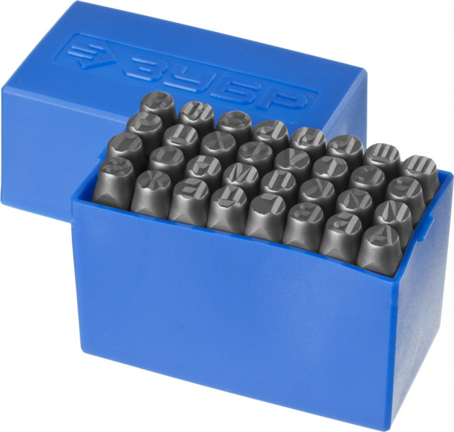 Клейма ЗУБР буквенные кириллица, шрифт 8мм, ( 21503-08_z01 ) Клейма ЗУБР буквенные кириллица, шрифт 8мм, ( 21503-08_z01 )