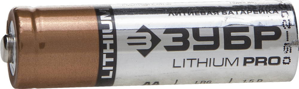 Батарейка ЗУБР "Lithium PRO", литиевая Li-FeS2, "AA", 1,5 В, 4шт,  ( 59202-4C )