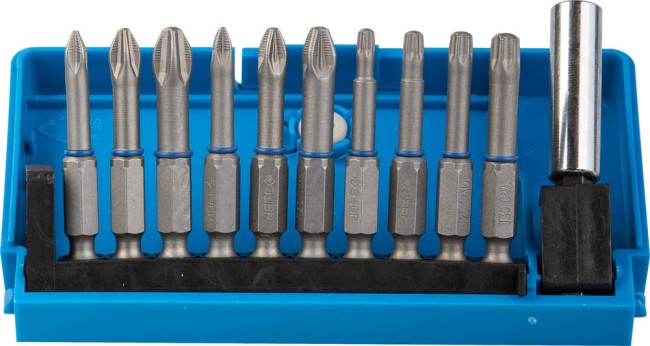Набор ЗУБР: Биты из хромомолибденовой стали, 10 бит - обточенные 50мм, адаптер, 11 предметов,  ( 26091-H11 )