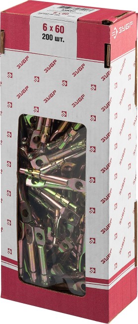 Анкер потолочный с кольцом, 6 x 60 мм, 100 шт, желтопассивированный, ЗУБР,  ( 302852-06-060 )