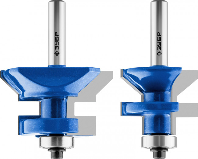 Набор фрез для вагонки, D= 50мм, рабочая длина-28,6мм, хв.-8мм, d-16мм, ЗУБР Профессионал, ( 28770-50-H2 )