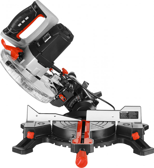 Пила торцовочная, ЗУБР ЗПТ-210-1600 ПЛ, d= 210 x 30 мм, 1600 Вт, 5000 об/мин, лазер, удлинители стола,  ( ЗПТ-210-1600 ПЛ )