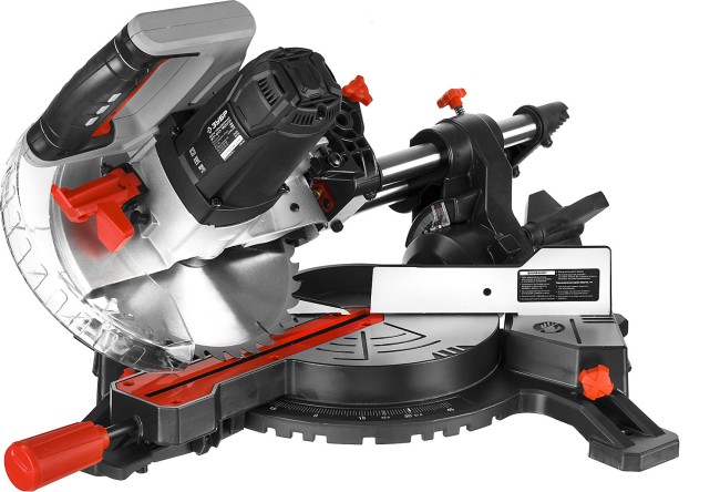 Пила торцовочная, ЗУБР ЗПТ-210-1600 ПЛ, d= 210 x 30 мм, 1600 Вт, 5000 об/мин, лазер, удлинители стола,  ( ЗПТ-210-1600 ПЛ )