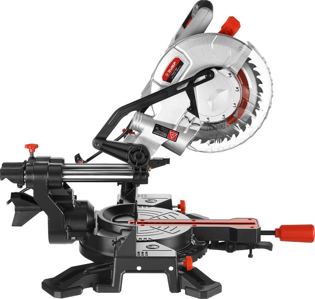 Пила торцовочная, ЗУБР ЗПТ-210-1600 ПЛ, d= 210 x 30 мм, 1600 Вт, 5000 об/мин, лазер, удлинители стола,  ( ЗПТ-210-1600 ПЛ )