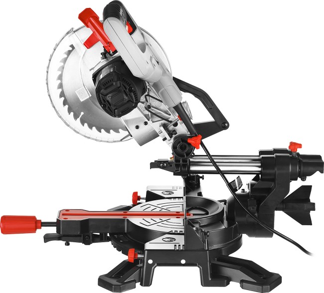 Пила торцовочная, ЗУБР ЗПТ-210-1600 ПЛ, d= 210 x 30 мм, 1600 Вт, 5000 об/мин, лазер, удлинители стола,  ( ЗПТ-210-1600 ПЛ )