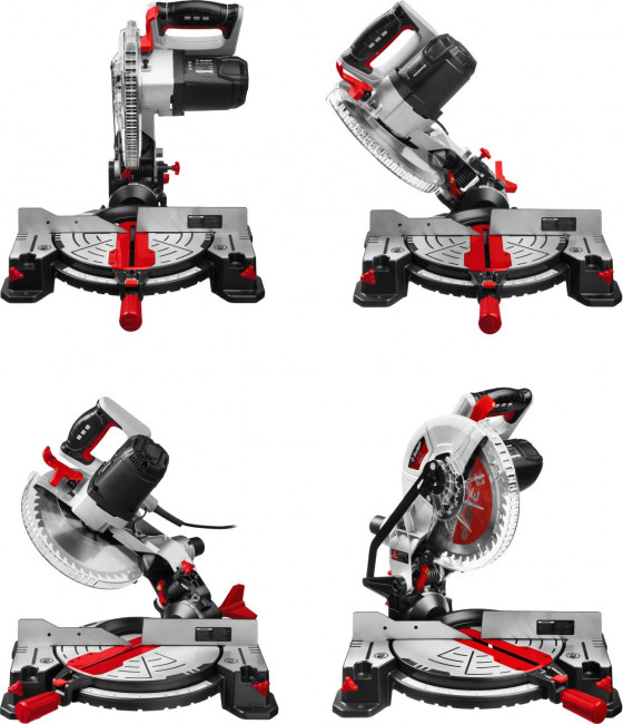 Пила торцовочная, ЗУБР ЗПТ-255-1800 ЛМ2, d= 255 x 30 мм, 1600 Вт, 5000 об/мин, лазер, удлинители стола,  ( ЗПТ-255-1800 ЛМ2 )