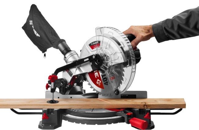 Пила торцовочная, ЗУБР ЗПТ-255-1800 ЛМ2, d= 255 x 30 мм, 1600 Вт, 5000 об/мин, лазер, удлинители стола,  ( ЗПТ-255-1800 ЛМ2 )