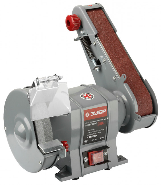 ЗУБР заточной станок с шлифовальной лентой, d150 мм,  250 Вт,  ( ЗТШМ-150/686Л )
