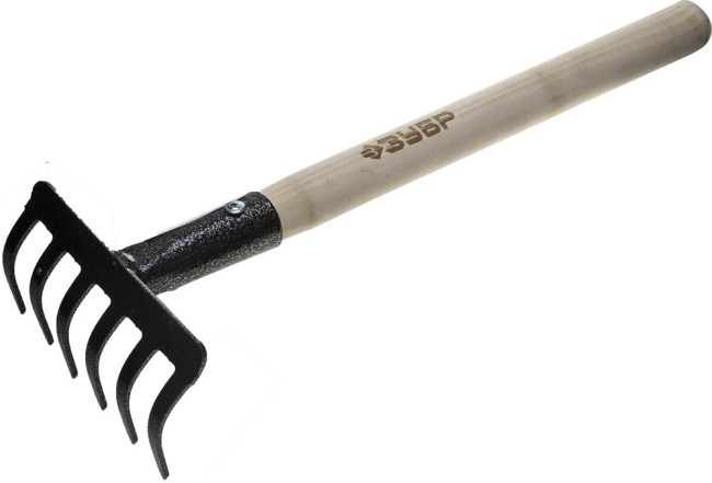 Грабли ЗУБР садовые с малым черенком, 6 прямых зубцов,  ( 4-39583-06 )