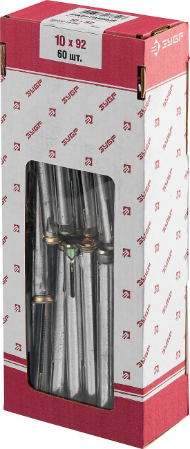 Анкер рамный, 10 x 092 мм, 60 шт, желтопассивированный, ЗУБР,  ( 302232-10-092 )