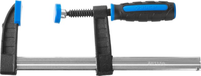 Струбцина ЗУБР "ПРОФЕССИОНАЛ", тип "F", двухкомпонентная ручка, стальная закаленная рейка, 50х150мм,  ( 32155-050-150 ) Струбцина ЗУБР "ПРОФЕССИОНАЛ", тип "F", двухкомпонентная ручка, стальная закаленная рейка, 50х150мм,  ( 32155-050-150 )