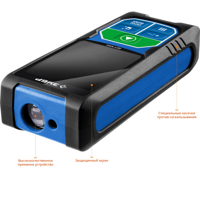 Дальномер лазерный "ДЛ-100", точность 2 мм, дальность 100м, класс защиты IP54, ЗУБР Профессионал, ( 34923 )