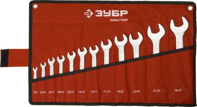 Набор рожковых гаечных ключей 12 шт, 6 - 32 мм, ЗУБР,  ( 27010-H12 )