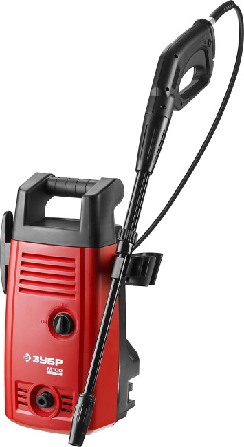 Мойка высокого давления (минимойка) электрич, ЗУБР АВД-100,макс. 100 Атм, 300л/ч,1400Вт,бачок для средства, АКВА-СТОП, 5м шланг, пистолет 375,  ( АВД-100 )