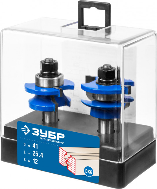 Набор фрез рамочных №3, D= 41мм, рабочая длина-25,4мм, хв.-12мм, d-22мм, ЗУБР Профессионал, ( 28773-41.3-H2 )