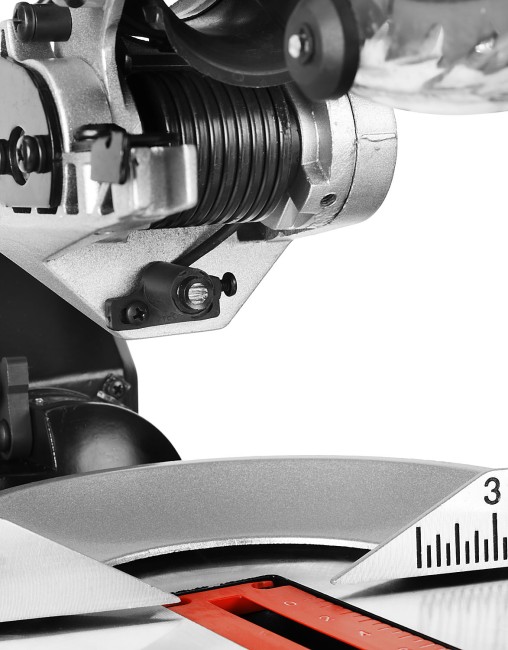 Пила торцовочная, ЗУБР ЗПТ-255-1800 ПЛР, d= 255 x 30 с протяжкой, ременная передача, 1800Вт, лазер, удлинители стола,  ( ЗПТ-255-1800 ПЛР )