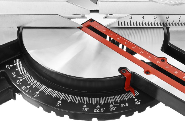 Пила торцовочная, ЗУБР ЗПТ-255-1800 ПЛР, d= 255 x 30 с протяжкой, ременная передача, 1800Вт, лазер, удлинители стола,  ( ЗПТ-255-1800 ПЛР )
