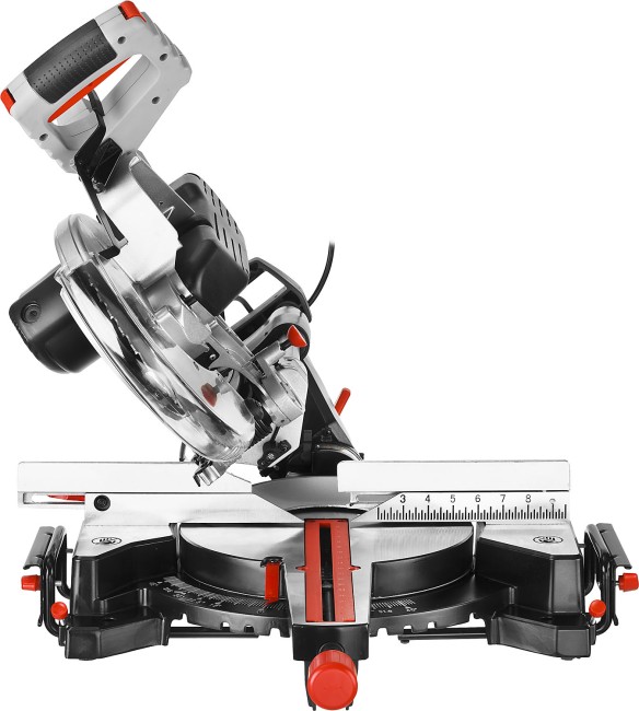 Пила торцовочная, ЗУБР ЗПТ-255-1800 ПЛР, d= 255 x 30 с протяжкой, ременная передача, 1800Вт, лазер, удлинители стола,  ( ЗПТ-255-1800 ПЛР )