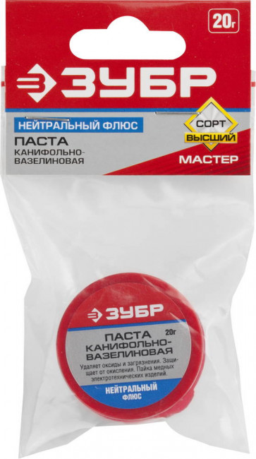 Паста ЗУБР паяльная канифольно-вазелиновая, пластиковая банка, 20гр, ( 55475-020 ) Паста ЗУБР паяльная канифольно-вазелиновая, пластиковая банка, 20гр, ( 55475-020 )