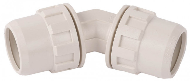 Соединитель ЗУБР "ШиреФит" угловой 45° "штуцер с гайкой - штуцер с гайкой", 20мм,  ( 51491-20 )