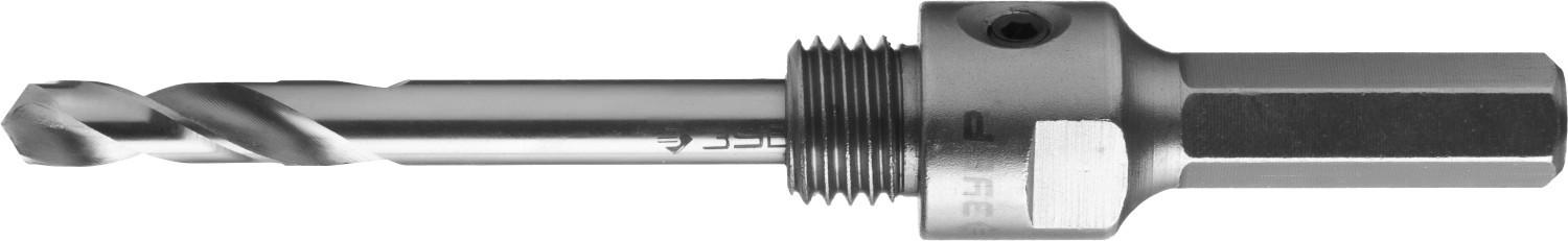 Державка ЗУБР "ПРОФИ" для коронки универсальной, твердосплавные резцы, d>22мм, HEX, сверло HSS, 8х100мм,  ( 29516 )