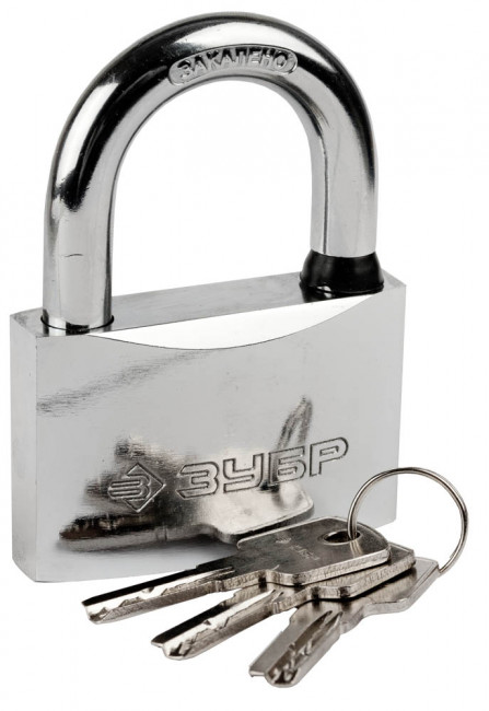 Замок ЗУБР "ЭКСПЕРТ" навесной, стальной корпус, классическая форма, закаленная дужка, 70мм,  ( 37227-70 )