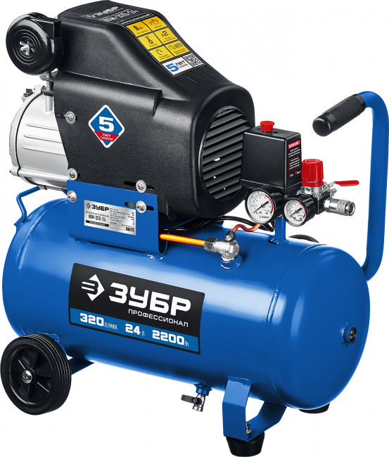 Компрессор воздушный, 320 л/мин, 24 л, 2200 Вт, ЗУБР ( КПМ-320-24 )